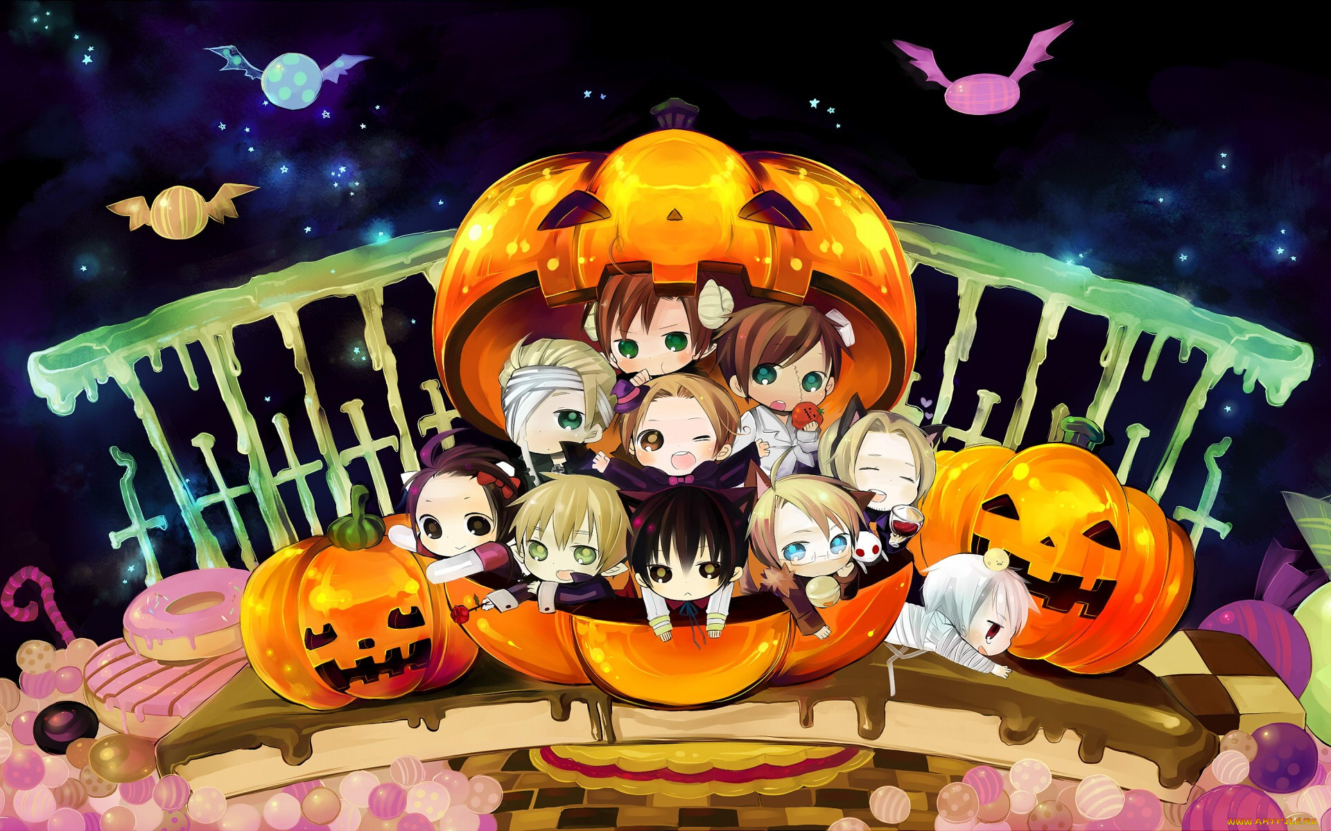 , hetalia, axis, powers, halloween